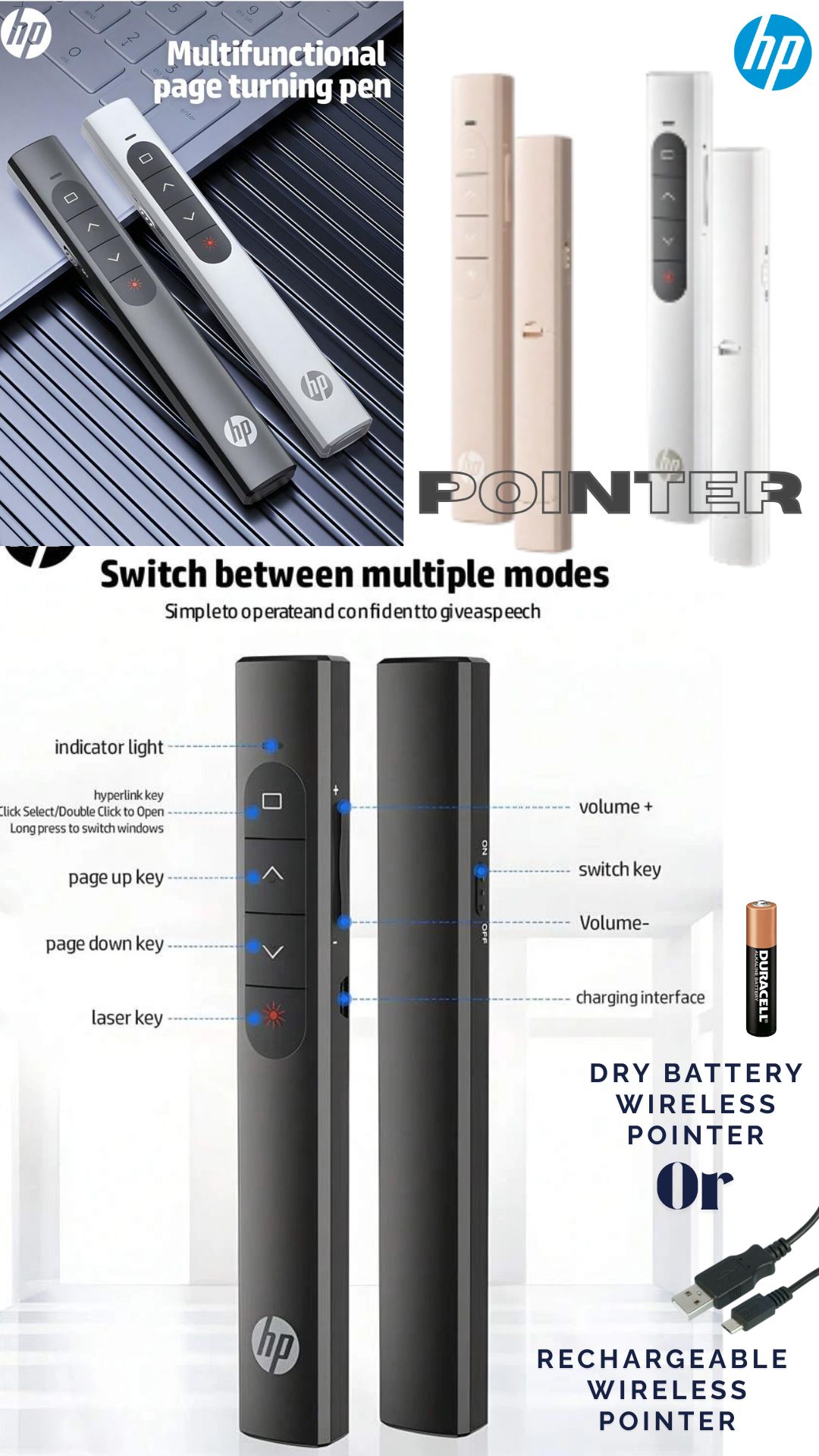 POINTER HP Battery/Wireless Rechargeable