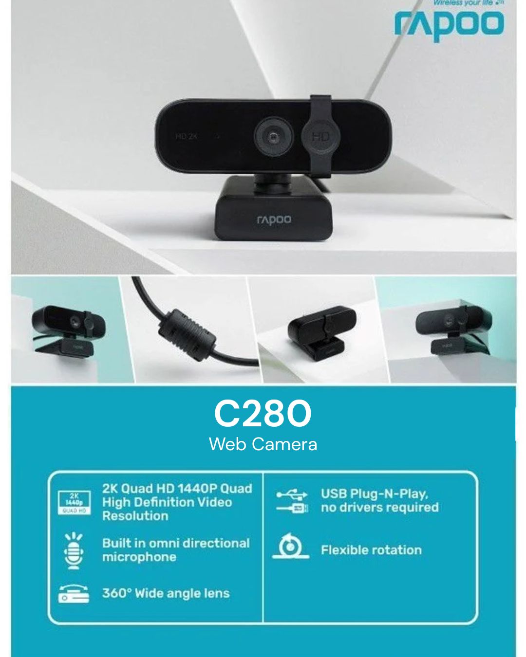 Rapoo C 280 2K - Web- Camera